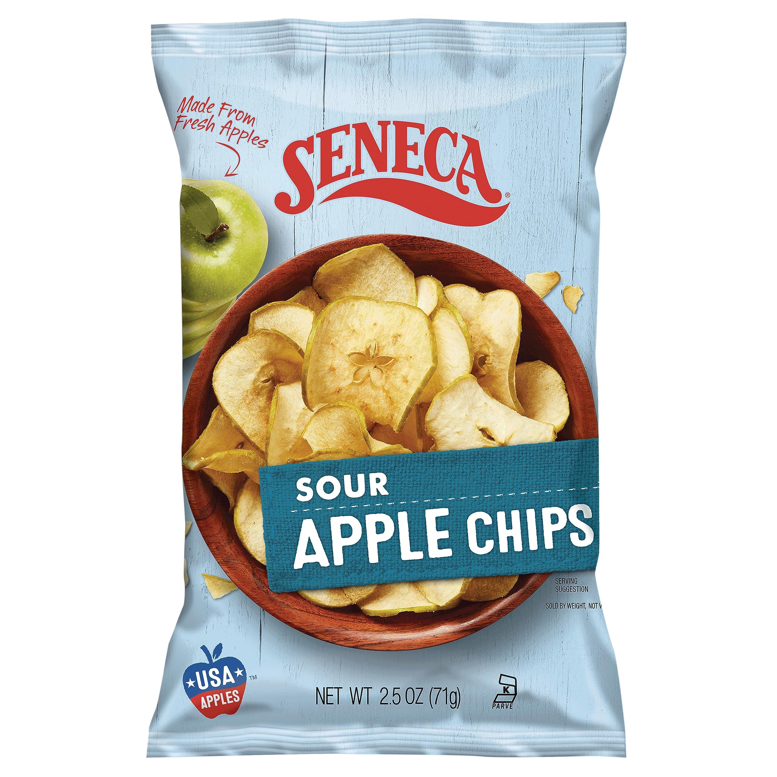 Seneca Seneca Sour Apple Chips | Made from Fresh Apples | 100% Granny Smith Apples | Yakima Valley Orchards of Washington | Crisped Apple Perfection | Foil-Freshness bag | 2.5 ounce (Pack of 12)
