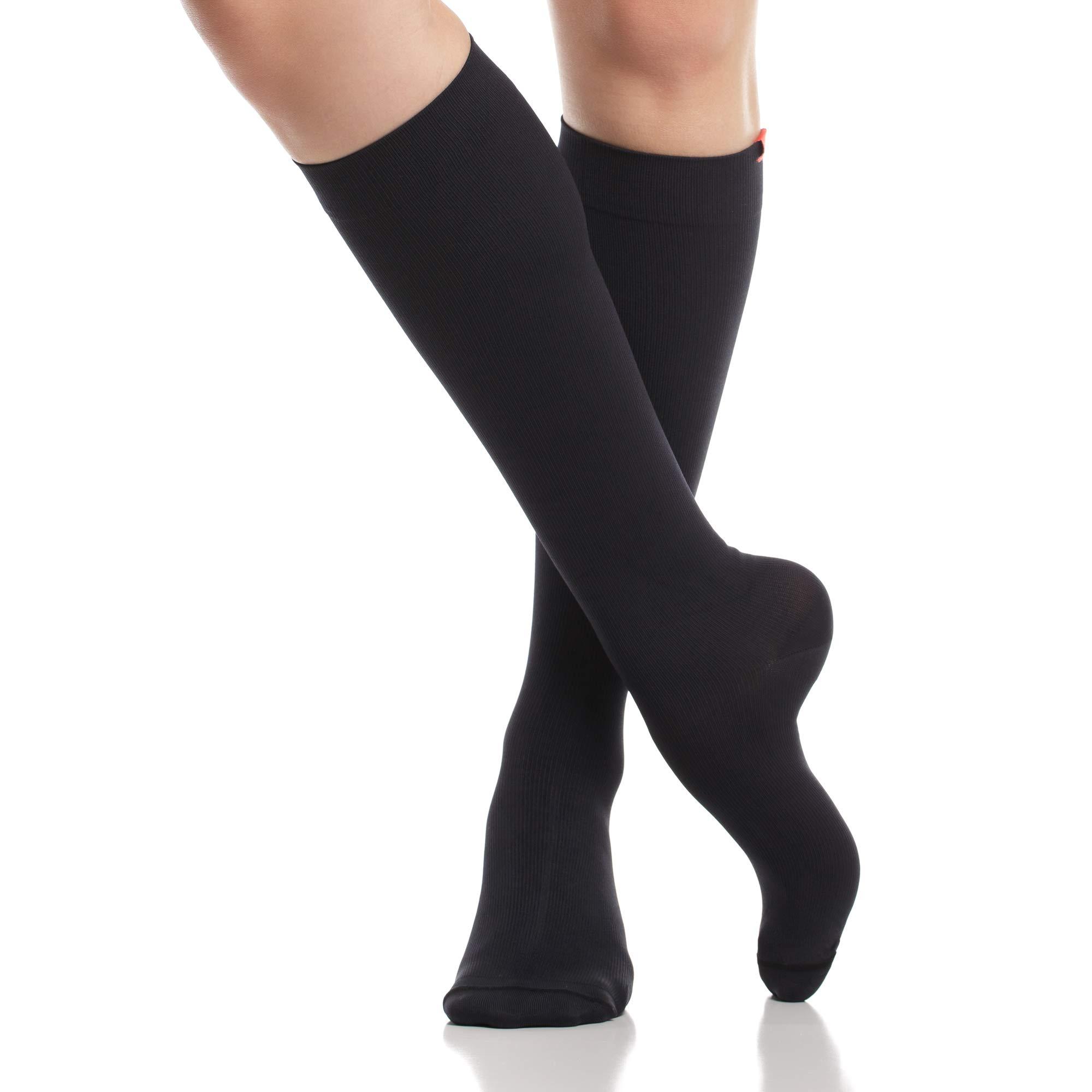 VIM&VIGR VIM & VIGR Merino Wool 15-20 mmHg Compression Socks for Women & Men (Solid Black, Small/Medium (1))