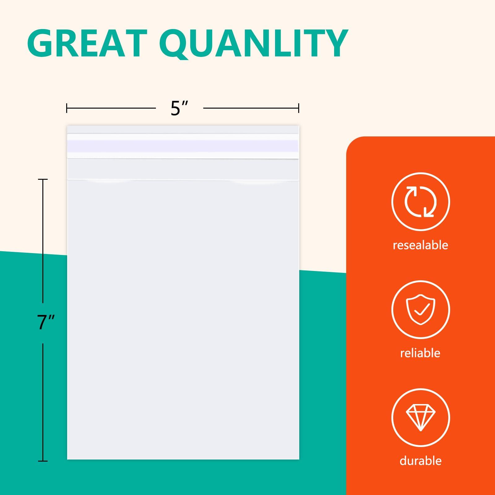 iMailer iMailer - 1000 Pcs - 5\" x 7\" Resealable Cellophane Bags- Self Sealing Clear Cello Bags for A2 A4 A6 Cards & Envelopes, Photo, Prints, Candies
