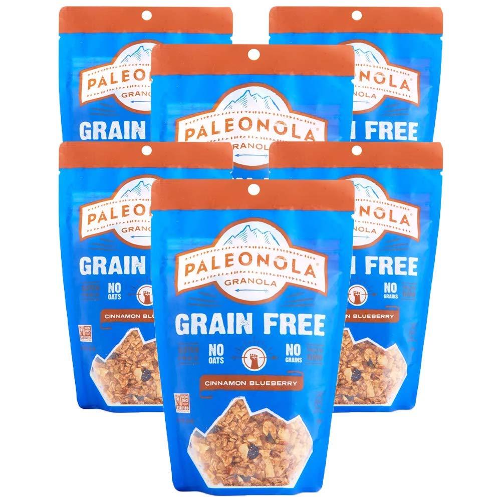 Paleonola Paleonola Grain Free Granola | Gluten Free, Non-GMO, Dairy Free, No Refined Sugars, 10 Oz Bags (Cinnamon Blueberry, 6 Pack)