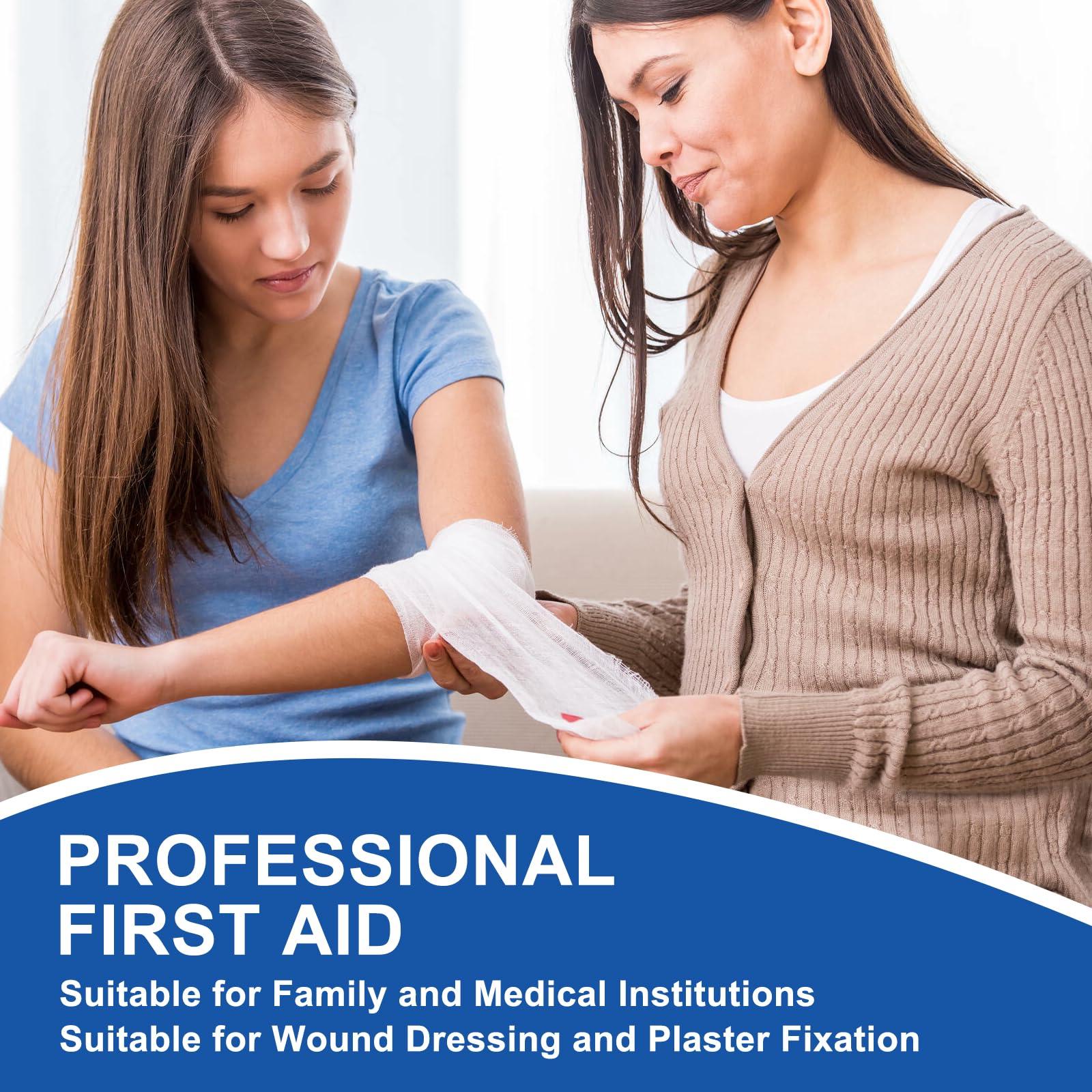 Navona 110 Pack Gauze Rolls Bandages, 4 in x 4.1 Yards, Individually Wrapped Breathable Rolled Gauze, Mummy Wraps, Premium First Aid Supplies & Medical Supplies for Wounds