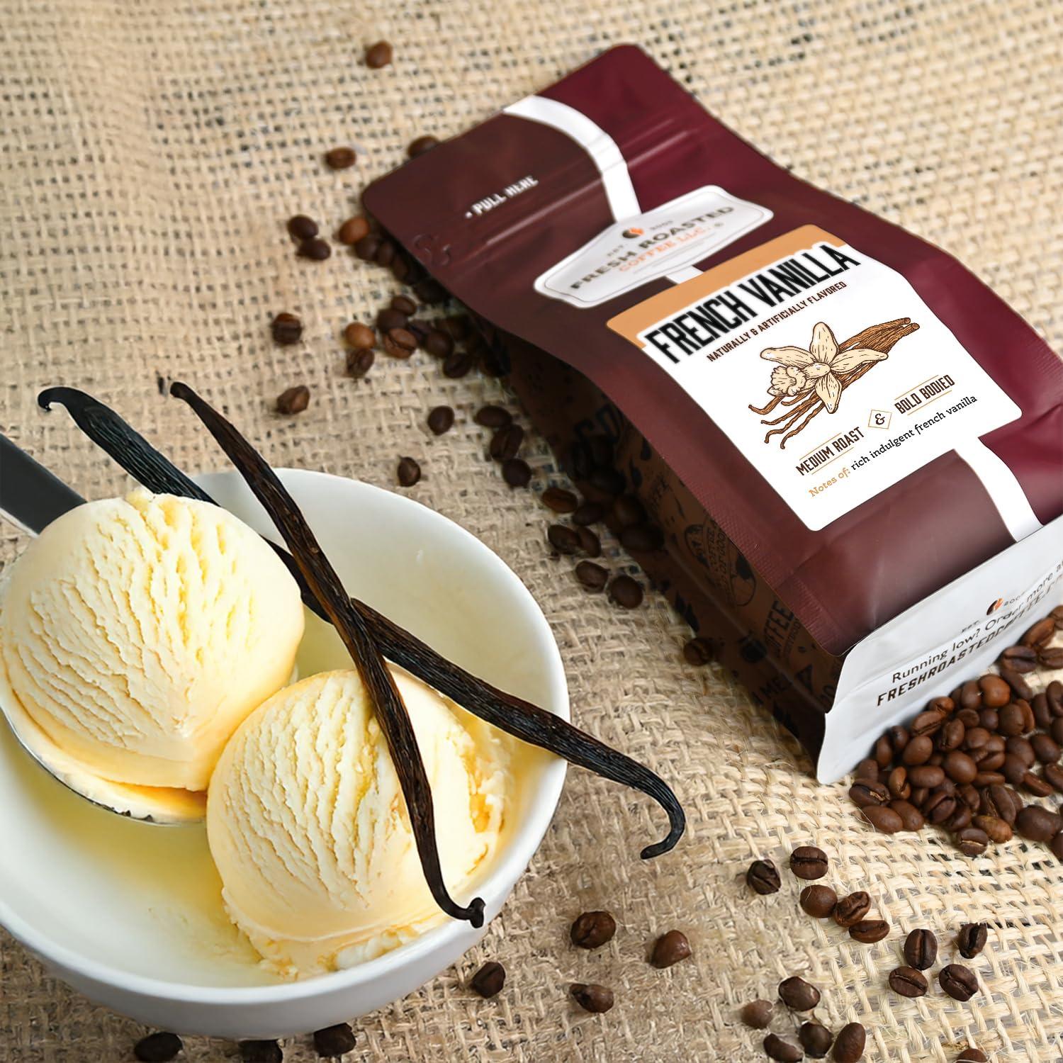 Fresh Roasted Coffee Fresh Roasted Coffee, Vanilla Flavored Coffee, 12 oz, Medium Roast, Kosher, Ground