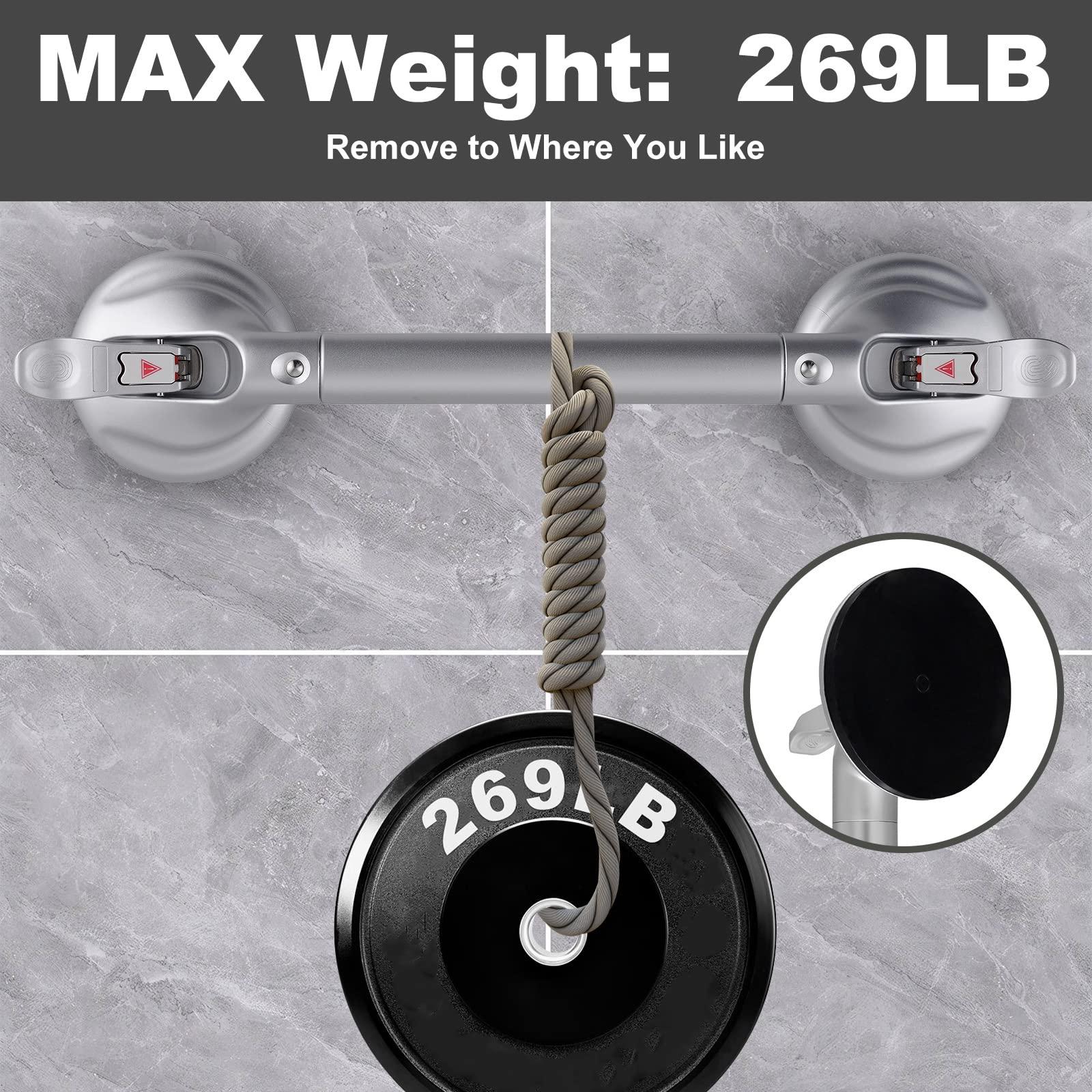 DAREN MEDICAL DAREN MEDICAL Heavy Duty Suction Shower Grab Bar - Toilet Bathroom Bathtub Safety - Shower Handles, Suction Cup Power Up to 250 LB, Perfect for Elderly Seniors(18.5 Inch, Gray Silver)