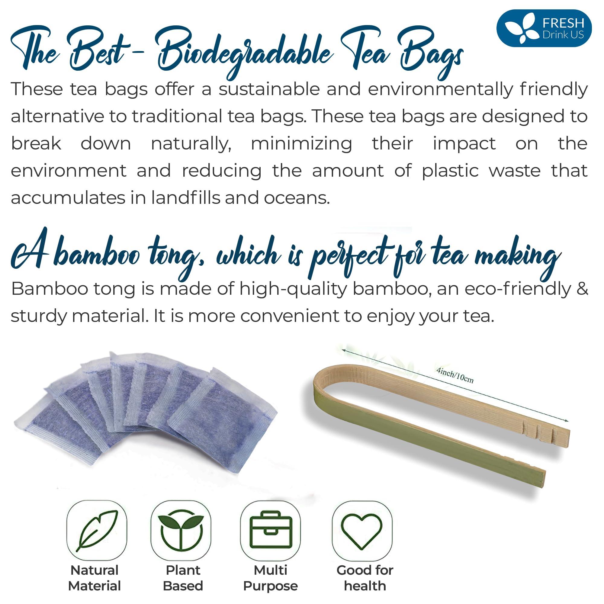 FRESHDRINKUS FreshDrinkUS, Premium 35 Butterfly Pea Tea Bags, 100% Natural and Pure from Butterfly Pea Flowers, Hand-made, Made With Natural Materials-Corn Fiber Tea Bag, Sugar/Caffeine/Gluten Free, Vegan