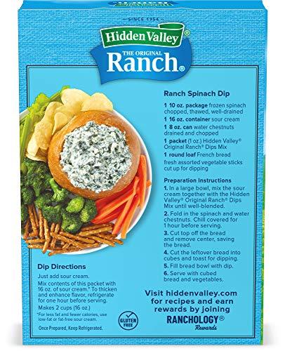 Hidden Valley Hidden Valley Original Ranch Dips Mix, 1 Ounce, Pack of 4 (Package May Vary)