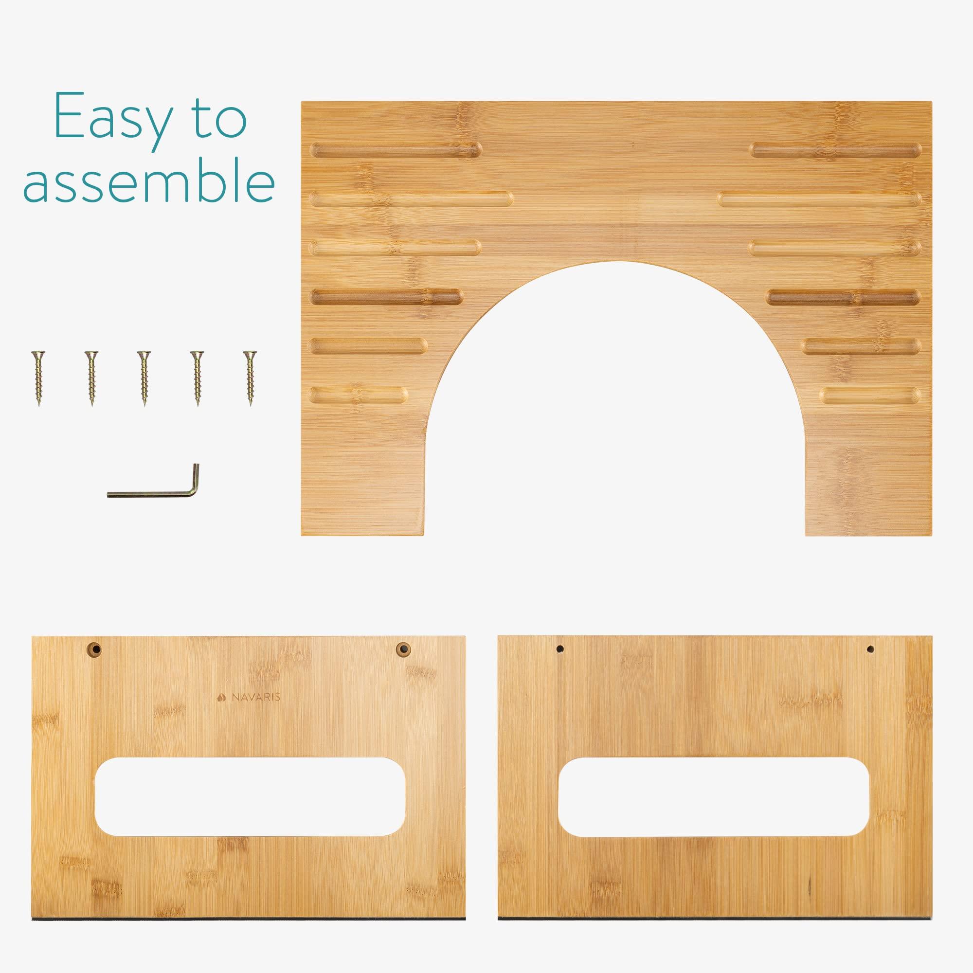 Navaris Navaris Toilet Stool for Adults - Squatting Adult Step Footstool for Use on Bathroom Toilet - Bamboo Step for Toilet Squat Position