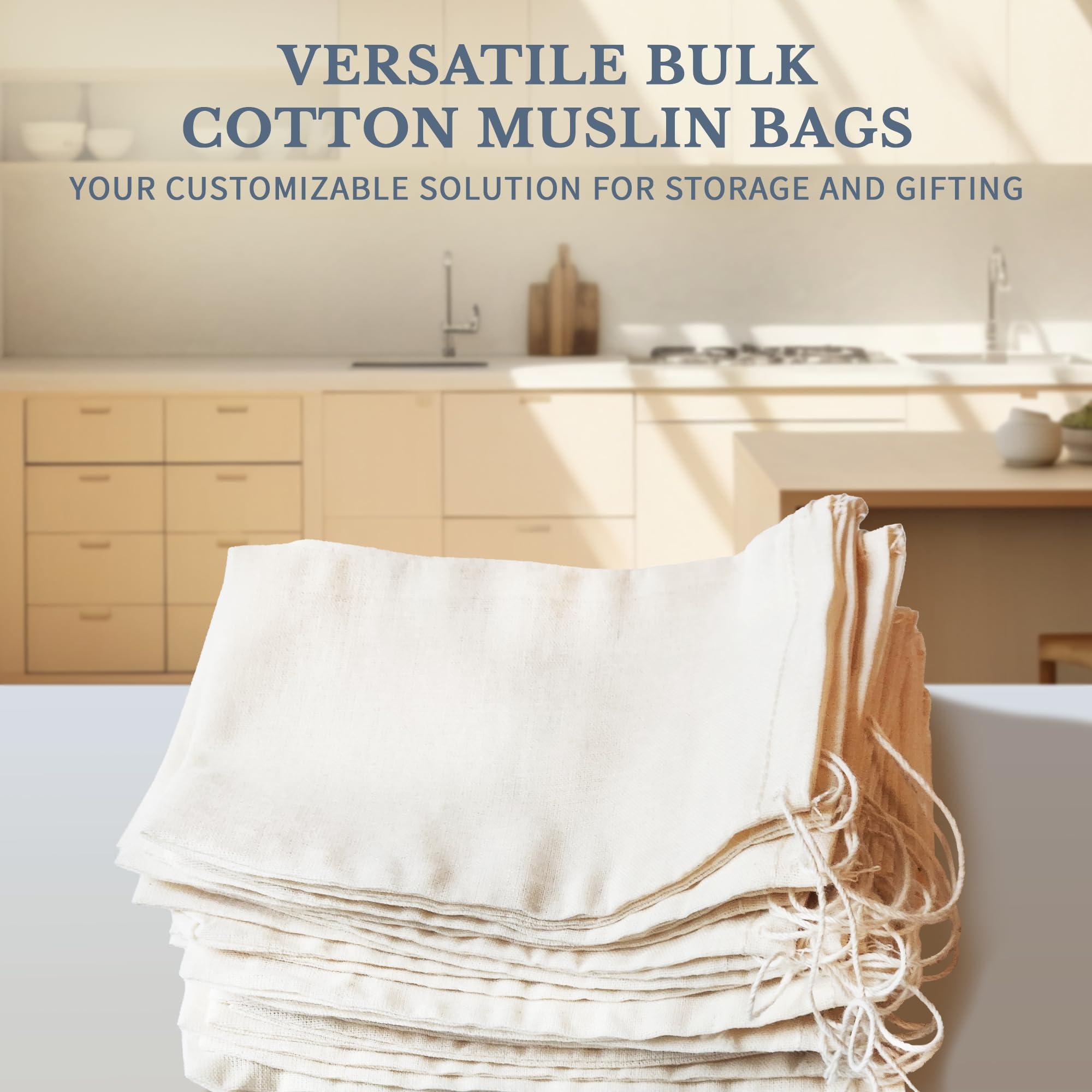 Celestial Gifts Celestial Gifts Muslin Bags - Drawstring Bags Small 500pcs - 3x5, Reusable Tea Bags, Jewelry Gift, Spice and Cotton Gift Sachet Bags - 100% Cotton - Made in USA - (Natural Hem & Drawstring)