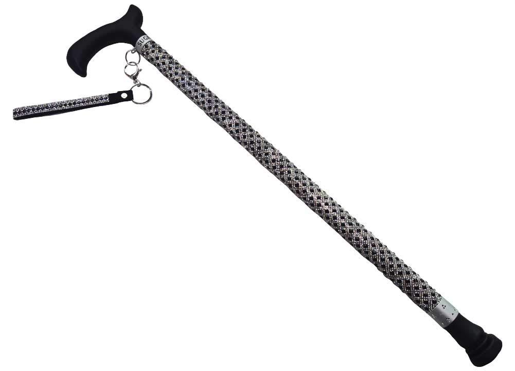 Jacqueline Kent Jacqueline Kent Sugar Cane - Adjustable Cane - Silver & Black