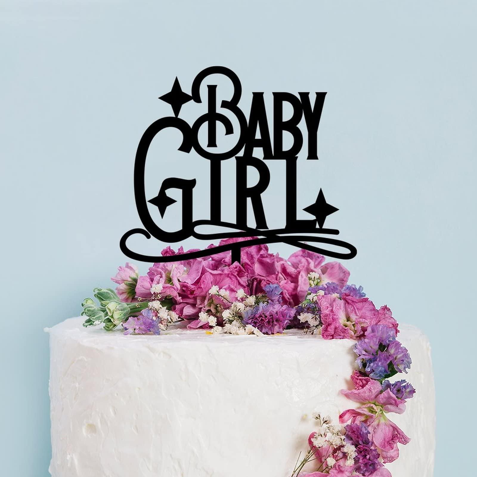 sanxnjana Baby Shower Baby Baptism Cake Topper Baby Girl Double Sided Cupcake Cake Insert Sign Funny Cake Décor for Newbaby Welcome Party Baby Photo Booth Props Newbaby Birthday Theme Party Decor