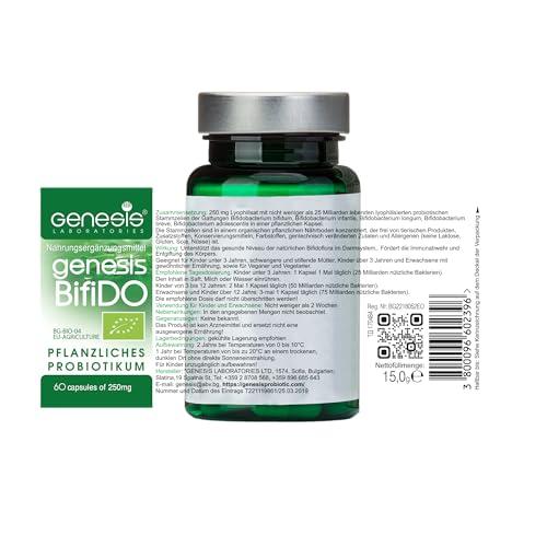 Genesis Laboratories Genesis Bifido Bio Probiotic with Lactobacillus 250 Mg per Capsule 60 caps