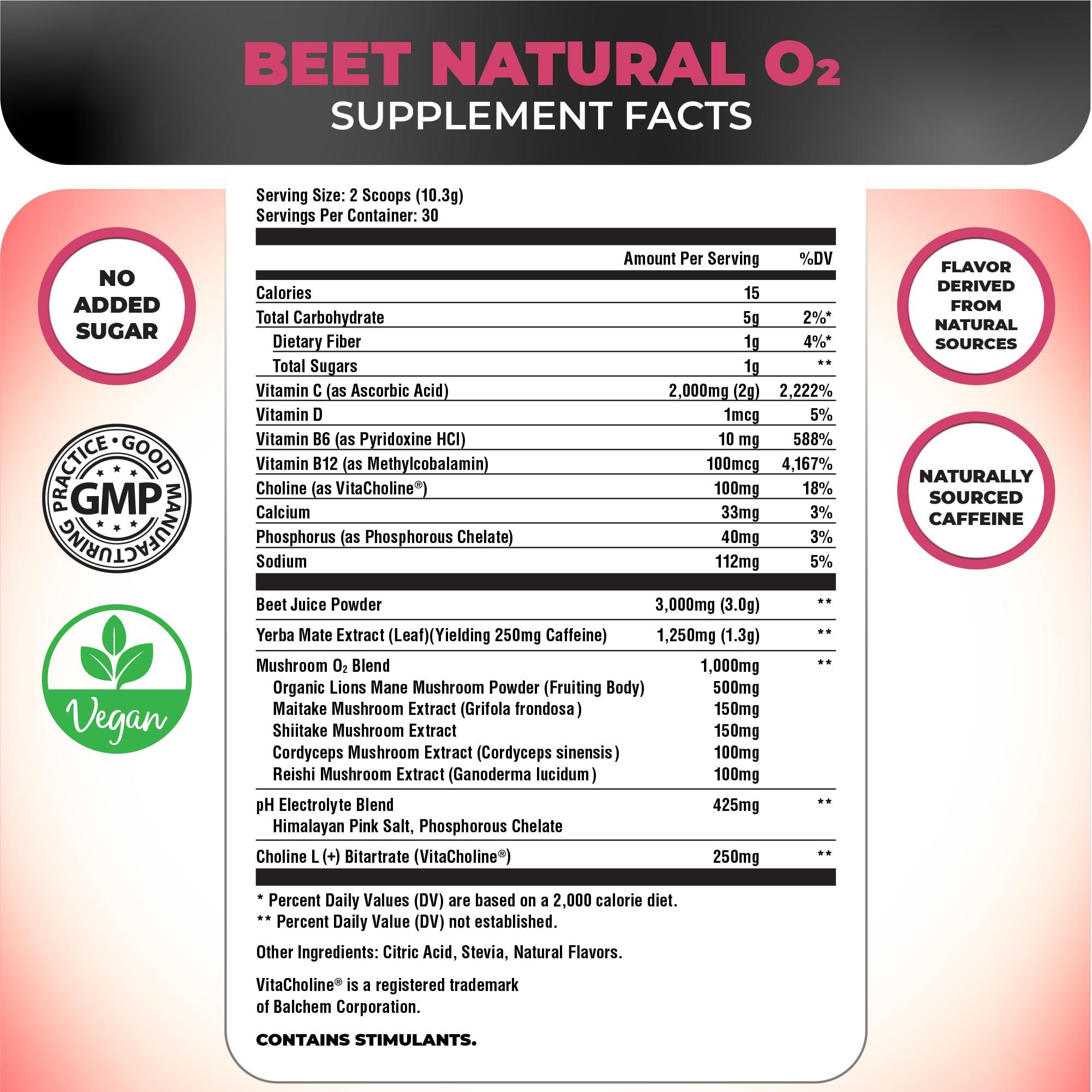 Nutrology Nutrology Beet Natural O2, Pre Workout Powder, Energy, Endurance & Nitric Oxide Booster with Beet Powder, Yerba Mate, Adaptogens & Electrolytes, Vegan Pre Workout, Passion Fruit Flavor, 30 Servings