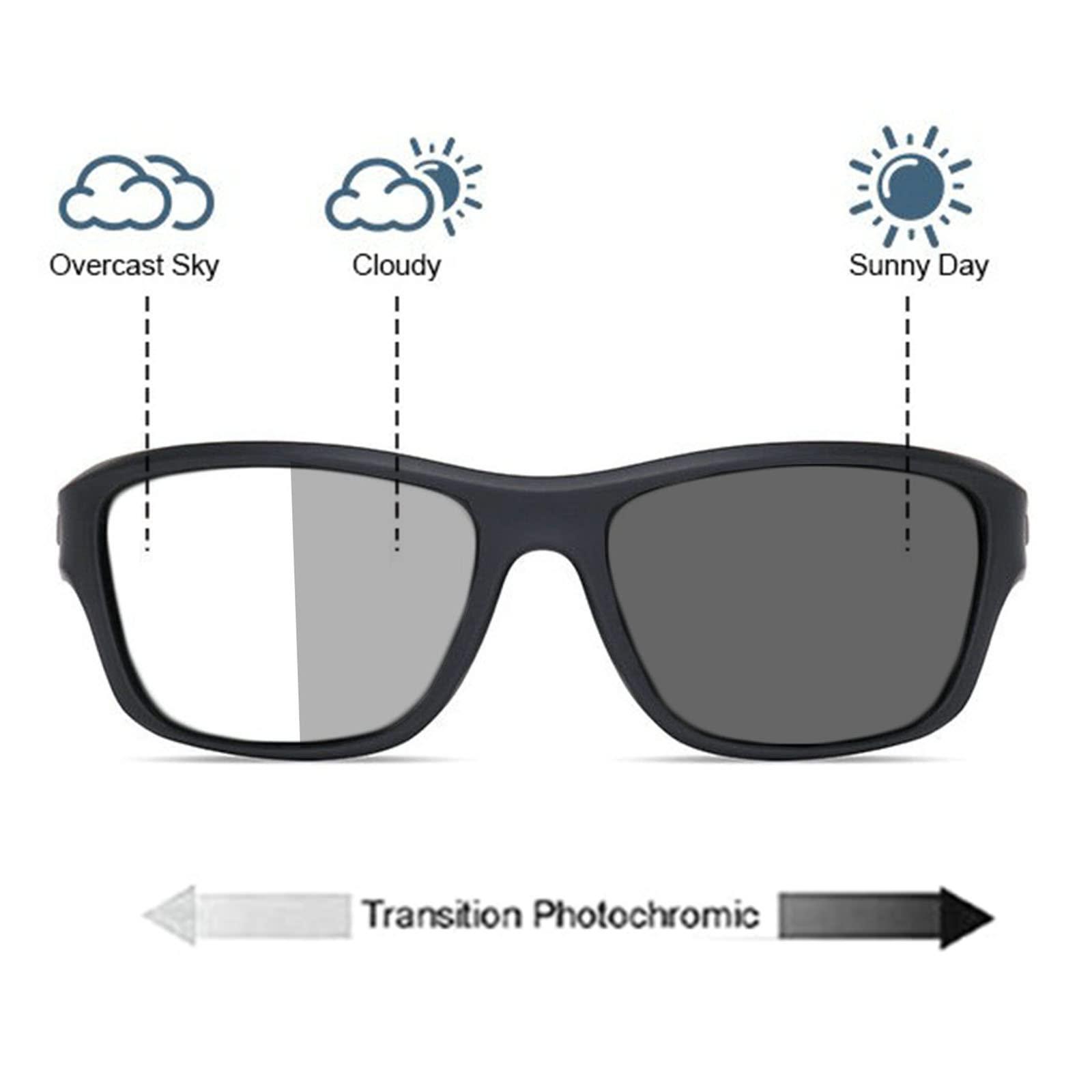 willochra Wrap Around Photochromic full lens Reading Glasses for Mens and Womens 2pcs Square Sports Transition Readers Sunglasses (2pcs-black&blue, 1.5, multiplier_x)