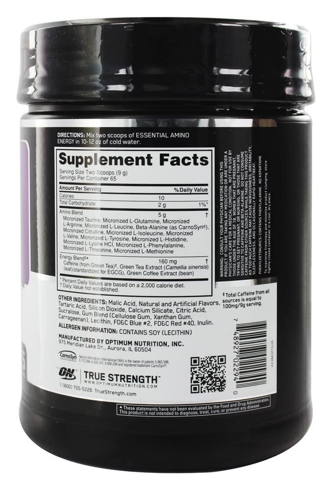 Optimum Nutrition Optimum Nutrition Essential Amino Energy Concord Grape 1 29 Lbs 585 g