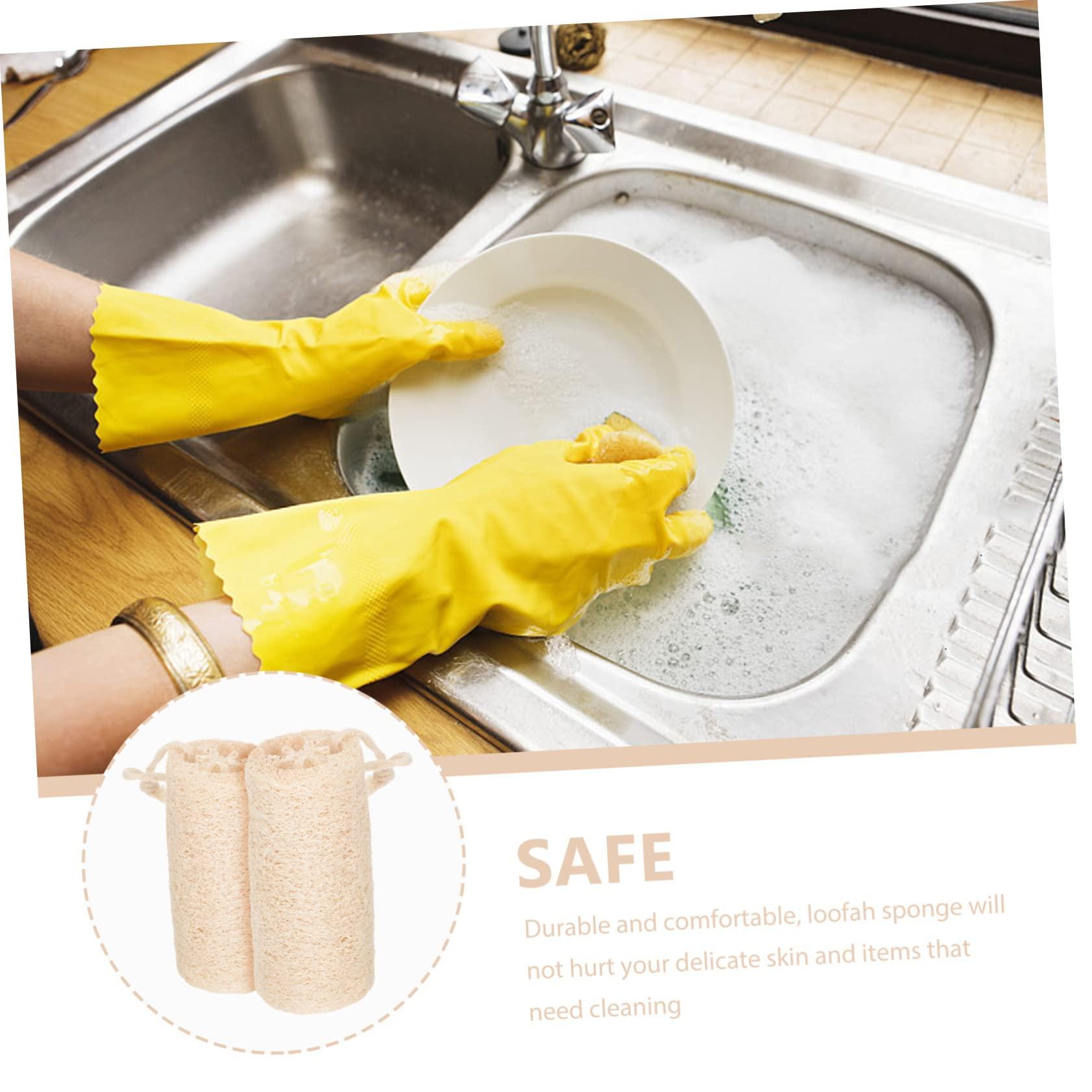 Levemolo Levemolo 8 Pcs Loofah Dishcloth Kitchen Cleaning Sponge Exfoliating Body Scrubber Skin Scrubber Loofah Dish Scrubber Cup Bath Loofahs Kitchen Supplies Natural Multi-Purpose Brush