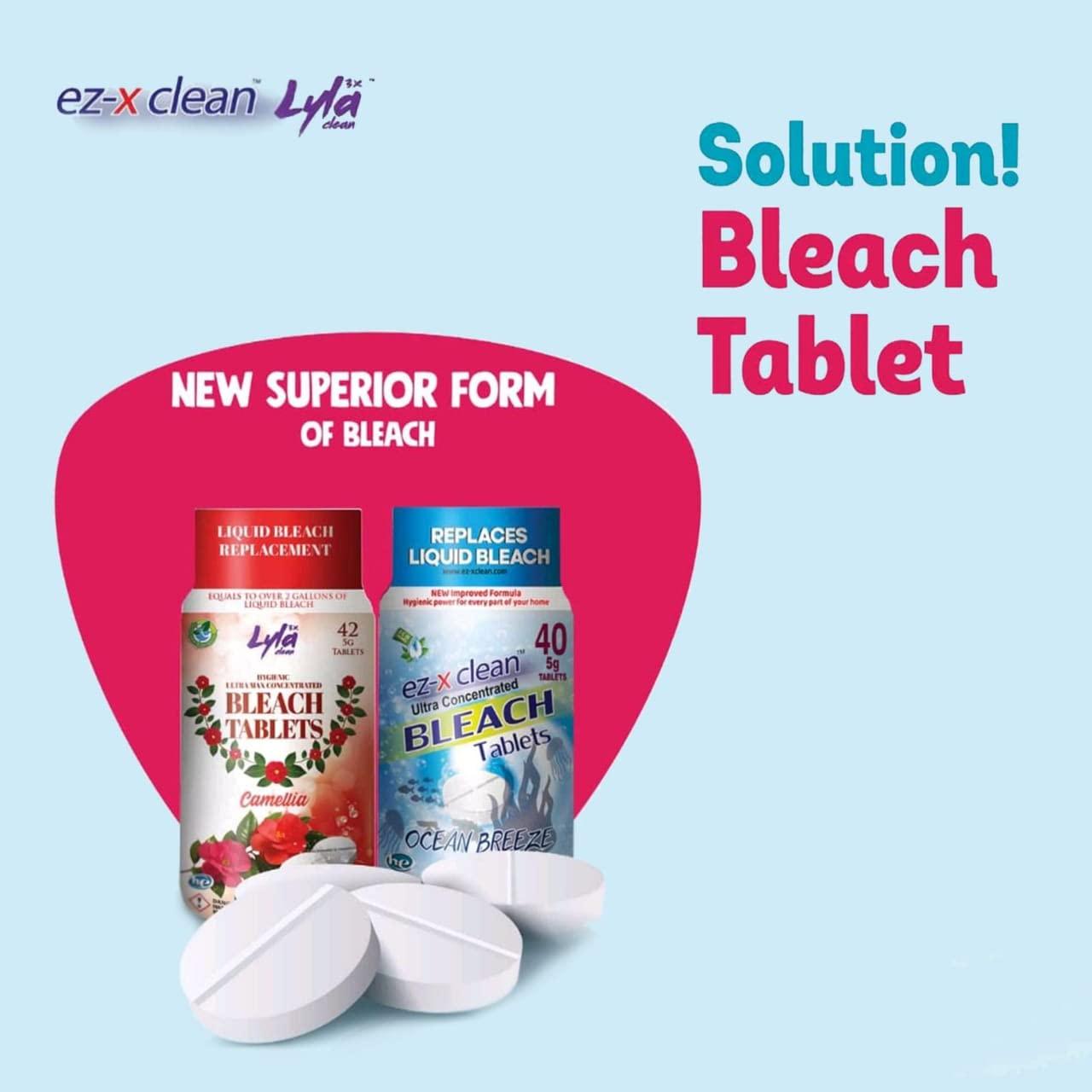 Lyla 3x clean Lyla 3X Clean Ultra Max Bleach Tablets for Laundry and Cleaning. 42 Tablets 7.4 OZ Phosphate Free Replaces Liquid Bleach (Levander)