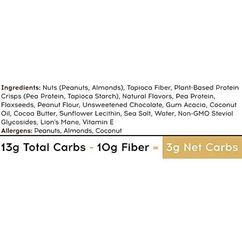 IQBAR IQBAR Brain and Body Keto Protein Bars - Peanut Butter Chip Keto Bars - 4 Count Energy Bars - Low Carb Protein Bars - High Fiber Vegan Bars and Low Sugar Meal Replacement Bars - Vegan Snack