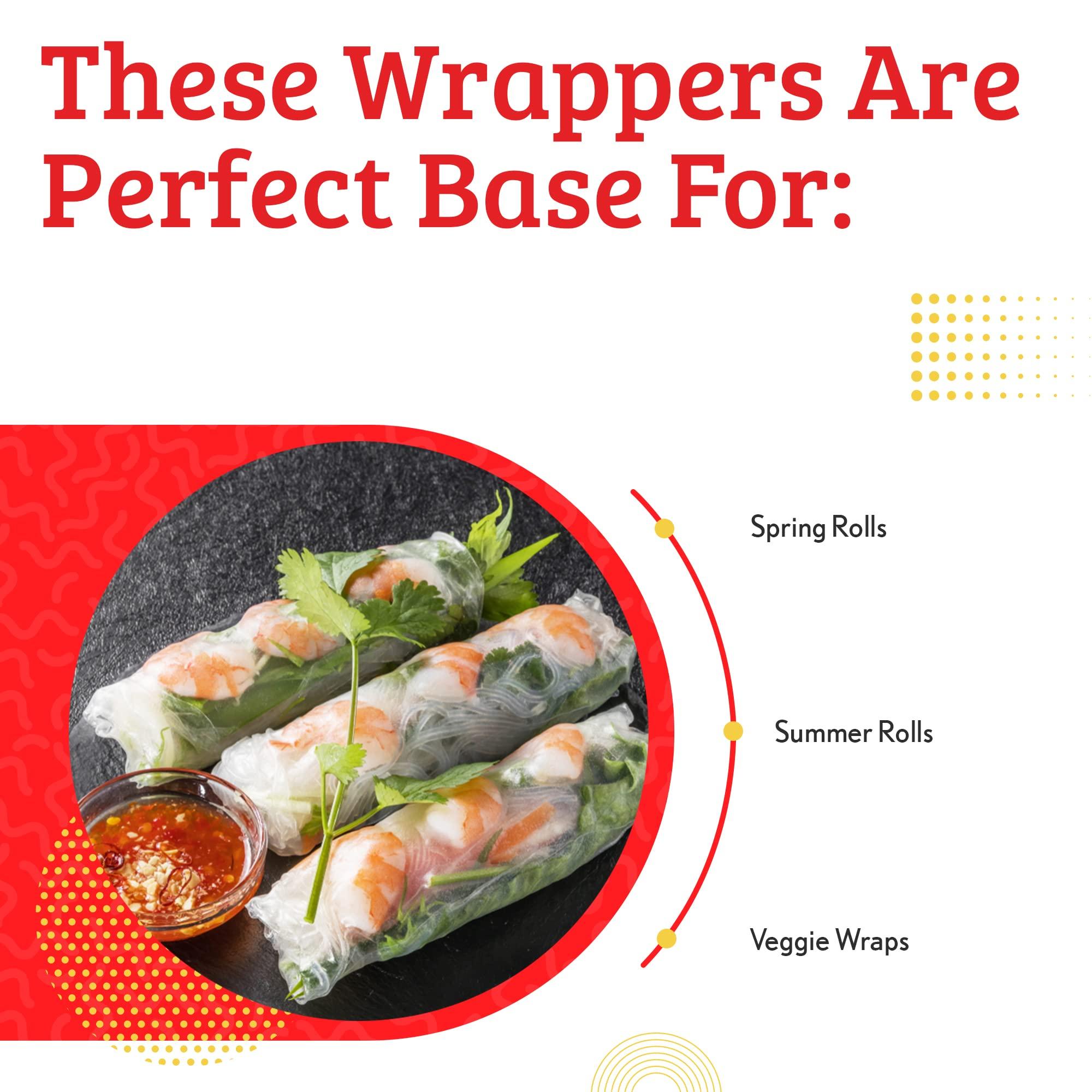 Cathay Cathay Fresh Spring Roll Rice Paper Wrappers, Rice Paper Wrappers for Fresh Rolls-25 Sheets, Non-GMO, Gluten-Free, Low Carb, Vietnamese Summer Wrap with Natural Ingredients, Veggie Wrap