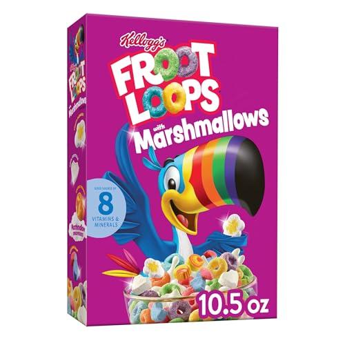 Froot Loops Kellogg’s Froot Loops Breakfast Cereal with Marshmallows, Fruit Flavored, Breakfast Snacks with Vitamin C, Original with Marshmallows, 10.5oz Box (1 Box)