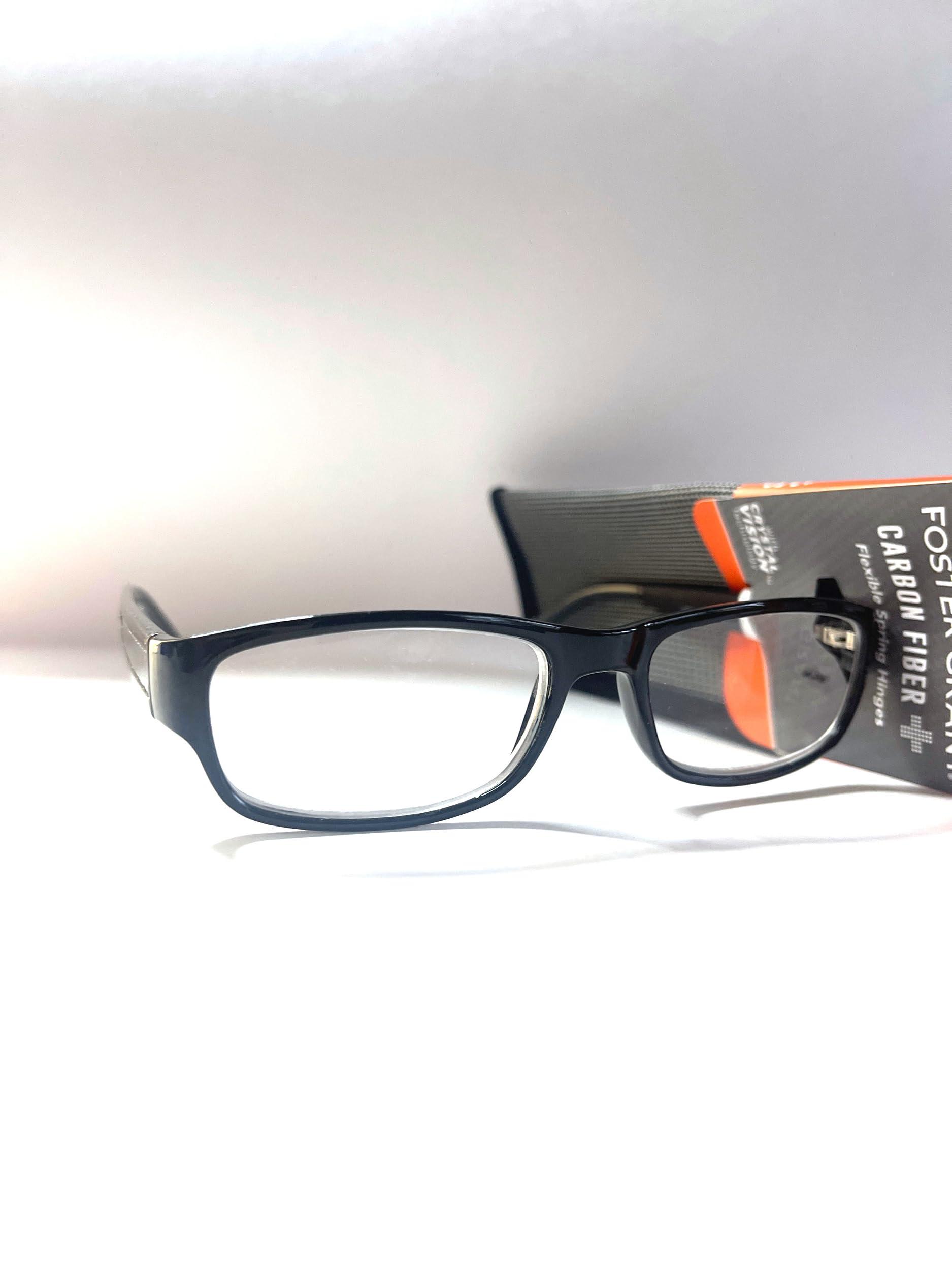 Foster Grant Foster Grant Rocket reading glasses with carbon fiber, flexible spring hinges black +2.50