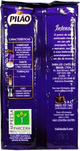 Cafe Pilao Pilão - Coffee Rost and Ground - Intense - 17.63 Oz (PACK OF 02) | Café Torrado e Moído - Intenso - 500g