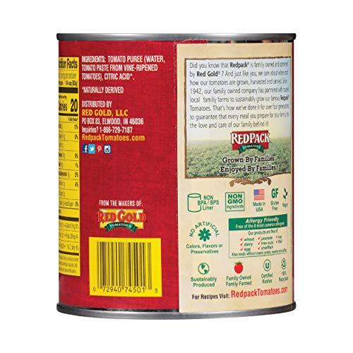 Redpack Redpack Tomato Puree, Kosher and Gluten Free, 29 Ounce Cans, 12-Pack