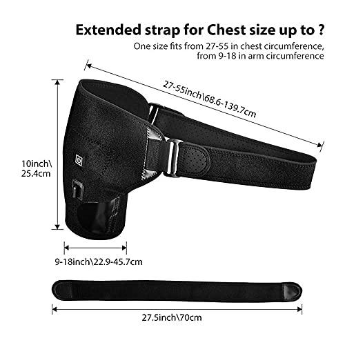 lovelifejoy Heated Shoulder Wrap, 3 Heat Settings, Heating Pad Support Brace for Rotator Cuff, Joint Capsule & Biceps Tendon Injury, Frozen Shoulder, Shoulder Dislocation or Muscles Pain Relief (Black)