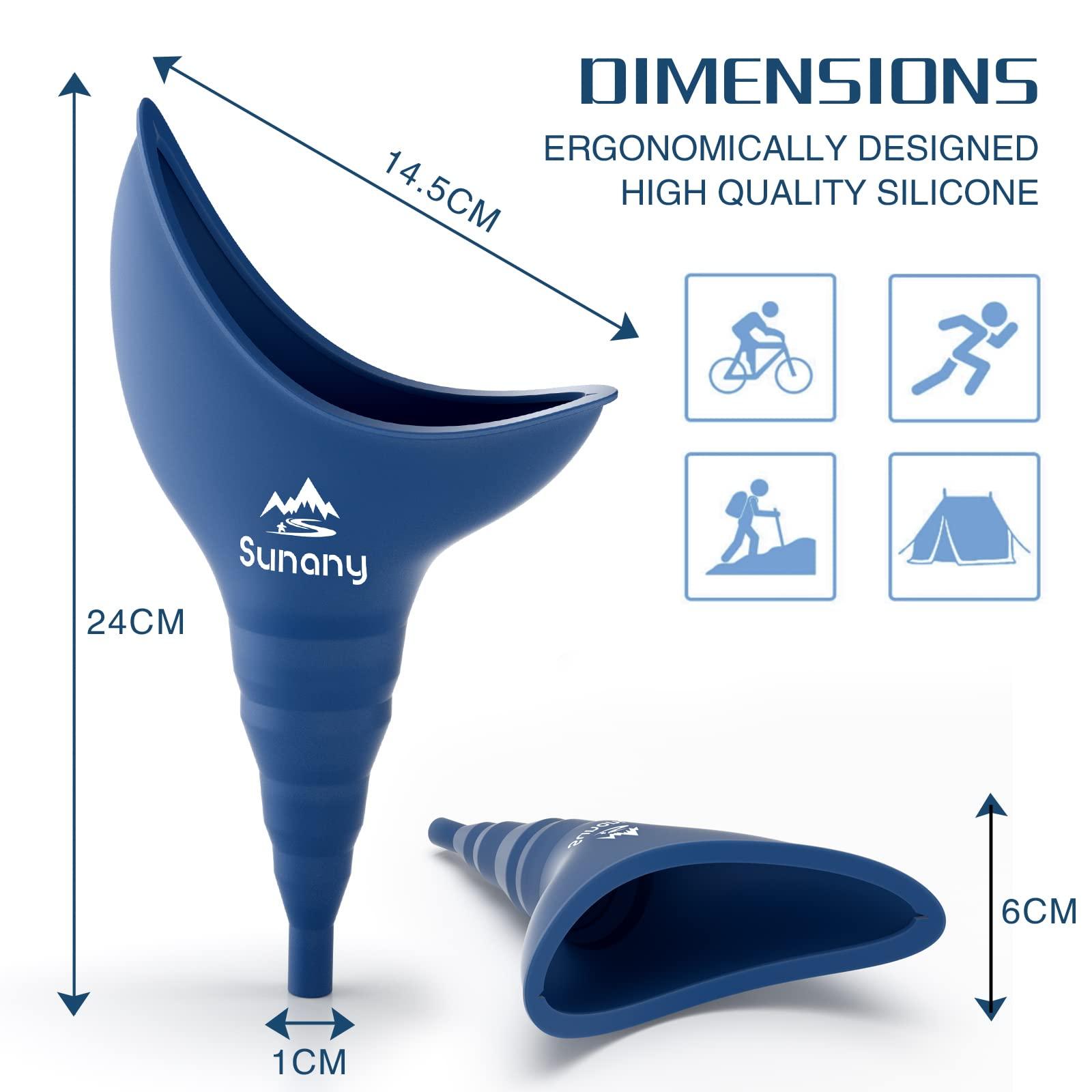 Sunany Sunany Female Urinal, Female Urinal with Silicone Funnel, Portable for Standing Female, Reusable Urinal for Female Toilet, for Outdoor, Activities, Camping, Travel (Blue)