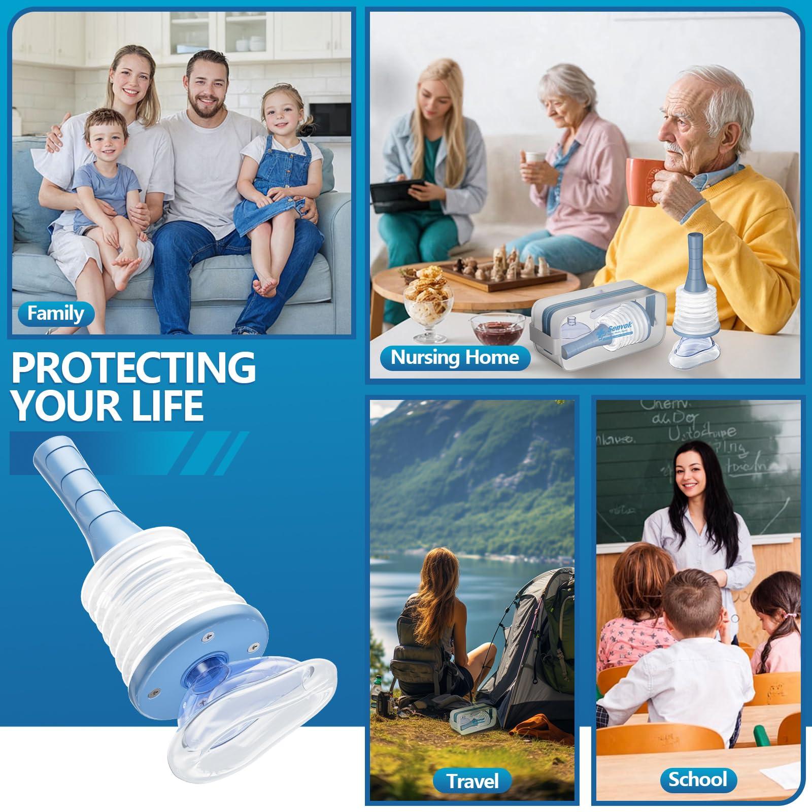 Senvok Senvok Choking Rescue Device (2 Sets) - Home Kit & Travel Kit - Anti Choking Device for Kids and Adults, Portable Airway Suction Device, Choking First Aid Device