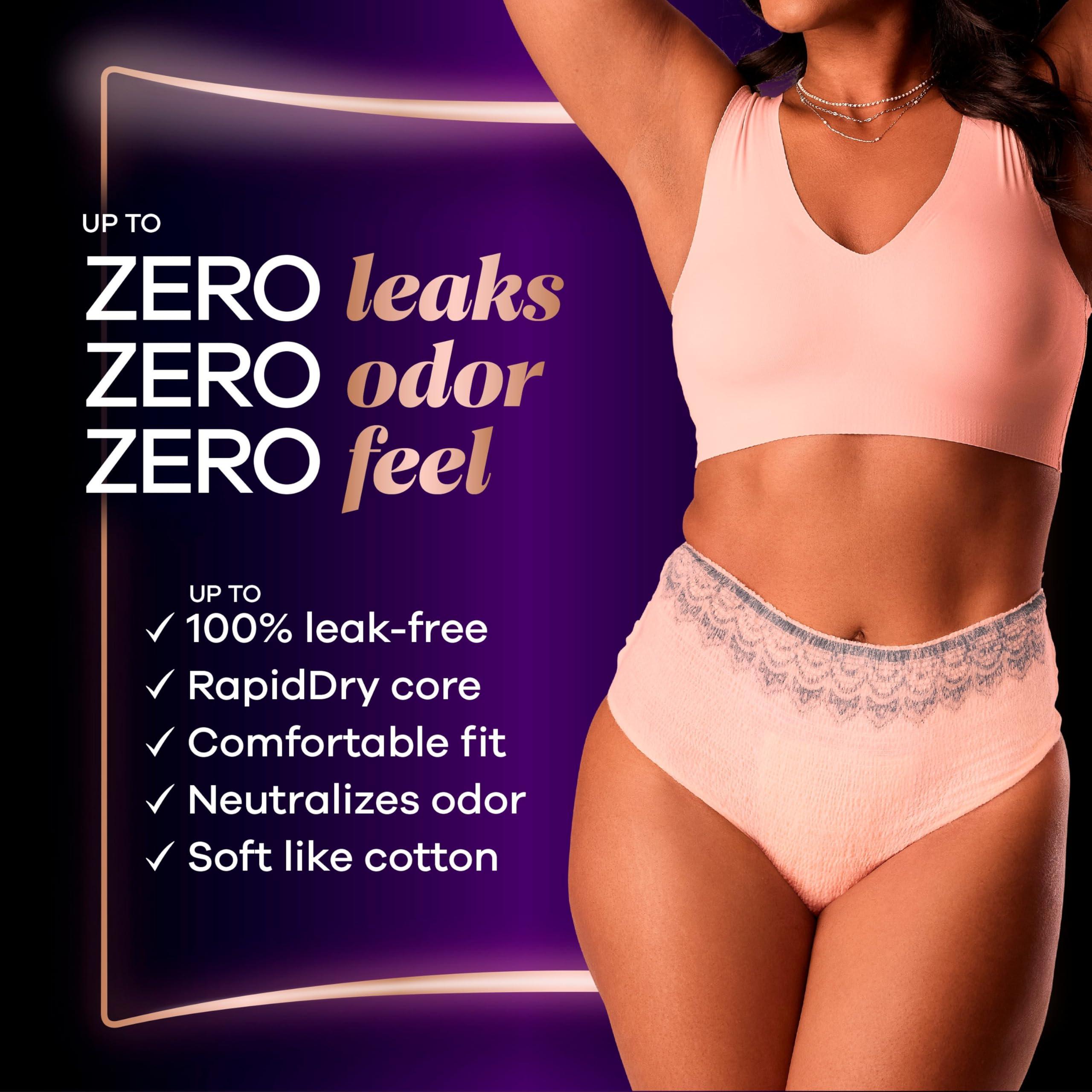 Always Discreet Always Discreet Boutique Adult Incontinence & Postpartum Underwear For Women, High-Rise, Size Small/Medium, Rosy, Maximum Absorbency, Disposable, 12 Count (Packaging May Vary)