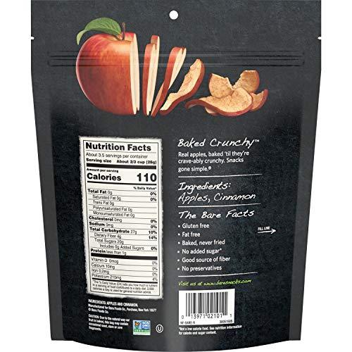 Bare Bare Baked Crunchy Apple Chips, Cinnamon Apple, Gluten Free, 3.4 oz Bag