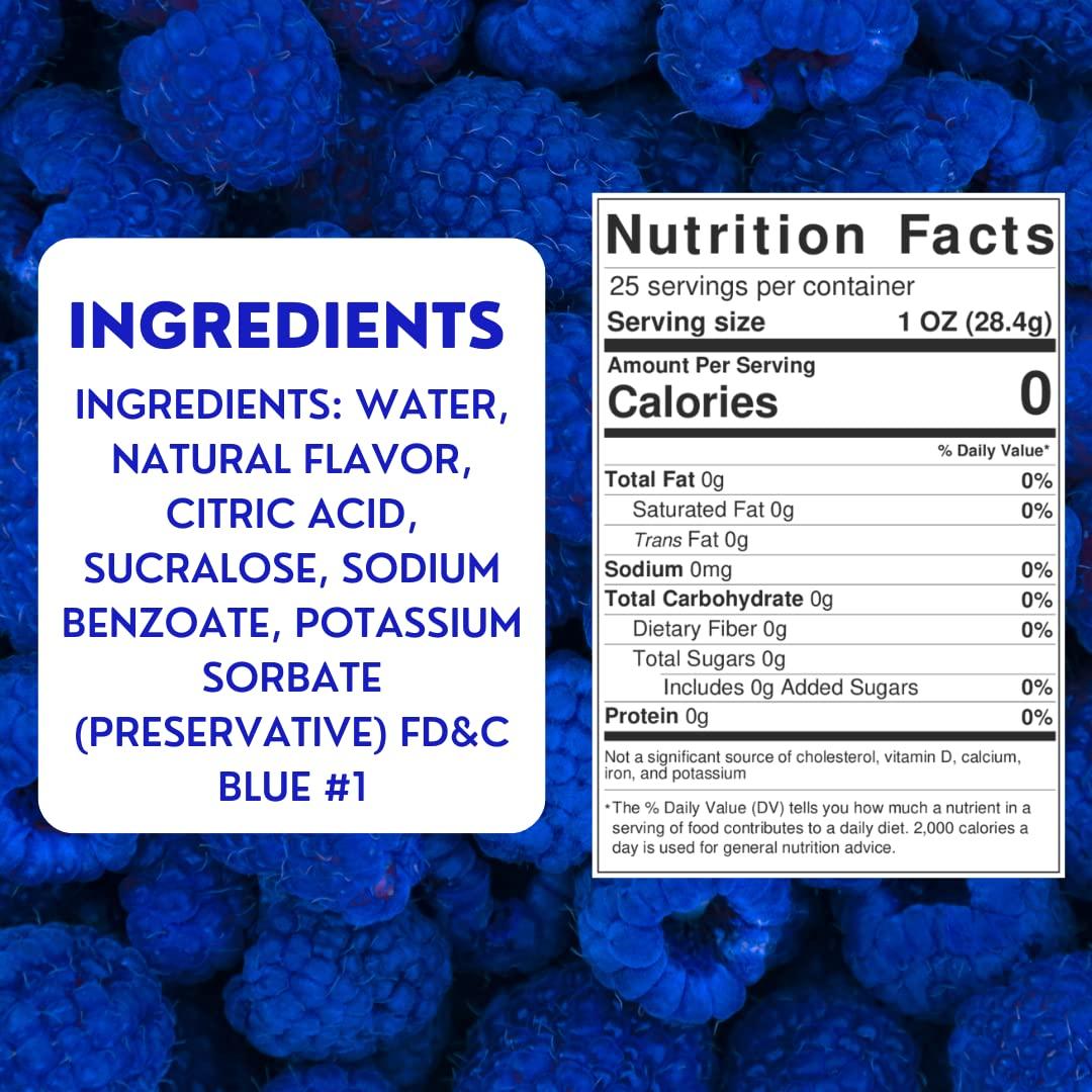 Hip Syrup Hip Syrups - Blue Raspberry Sugar Free Simple Syrup Designed for Water Flavor, Bubble Tea, Boba Tea, Cocktails, Sugar Free