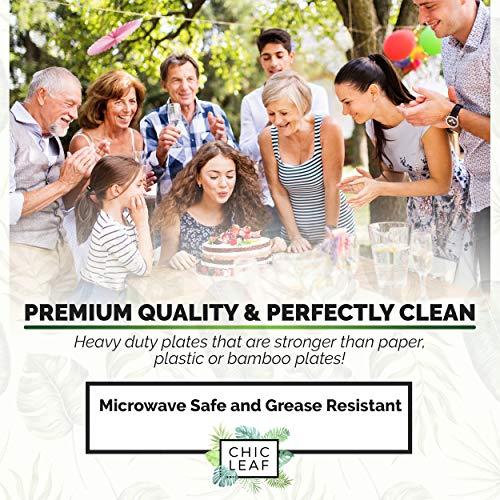 Chic Leaf Chic Leaf Palm Leaf Bowls Disposable Bamboo Heart Shaped Bowls 6.5 Inch Heart Dish (50 Heart Bowls) - Compostable Heart Shaped Plates - Cute Plates For Catering, Charcuterie, Parties