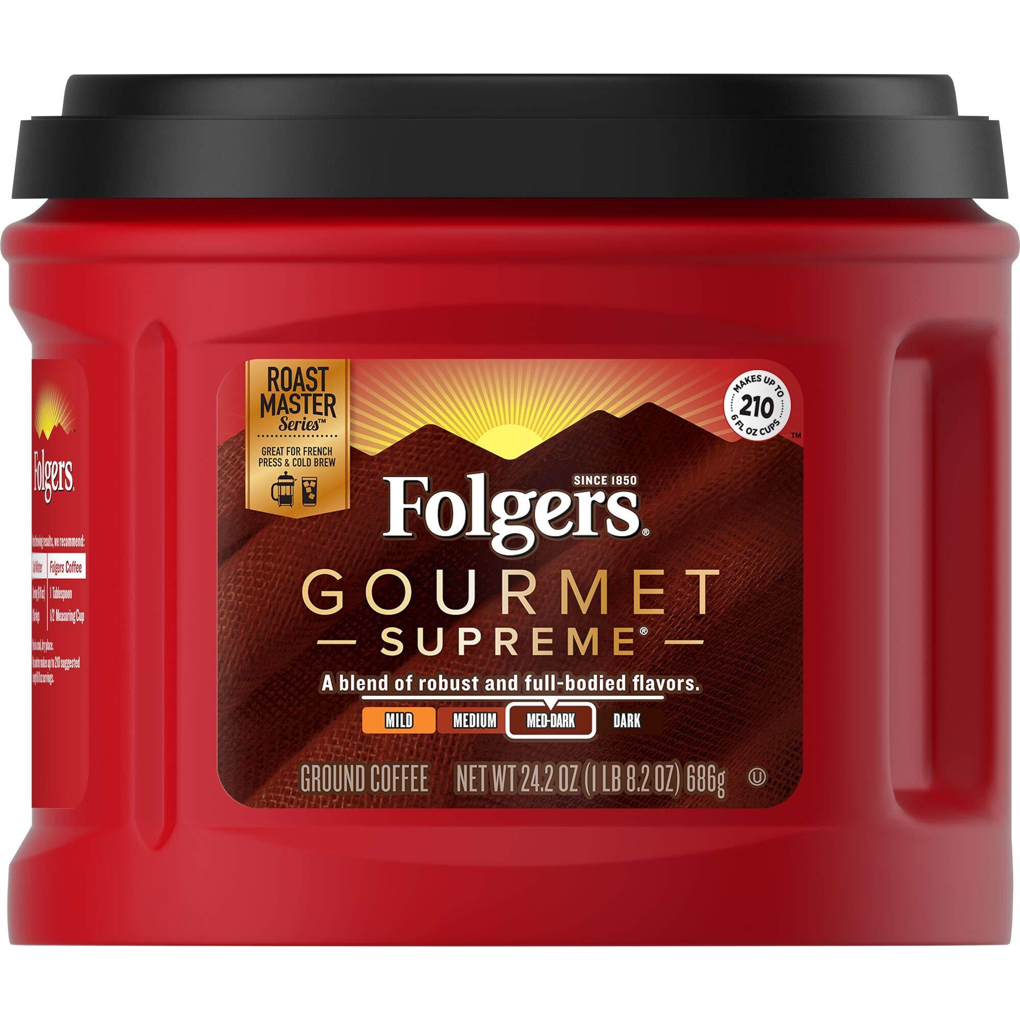 Folgers Folgers Gourmet Supreme Medium Dark Roast Ground Coffee, 24.2 Ounces