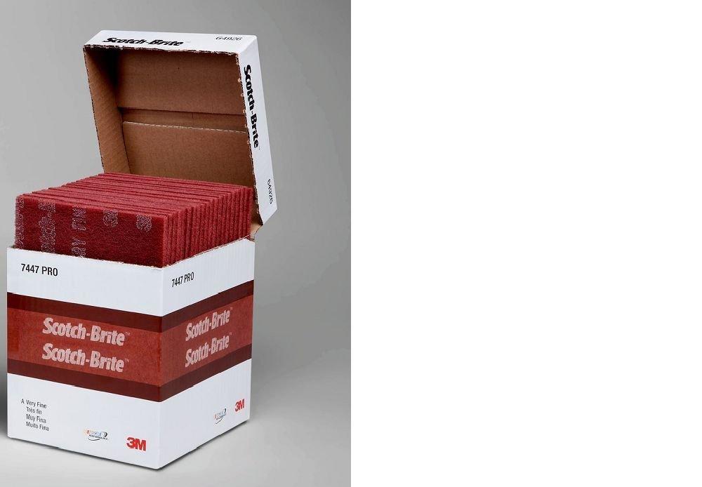 3M 6\" x 9\" 3M 07447 Scotch-Brite Maroon General Purpose Hand Pads (1-Pack of 20 Pads)