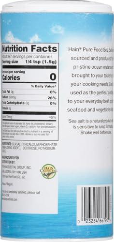 Hain Hain Pure Foods Iodized Sea Salt, 21 Oz