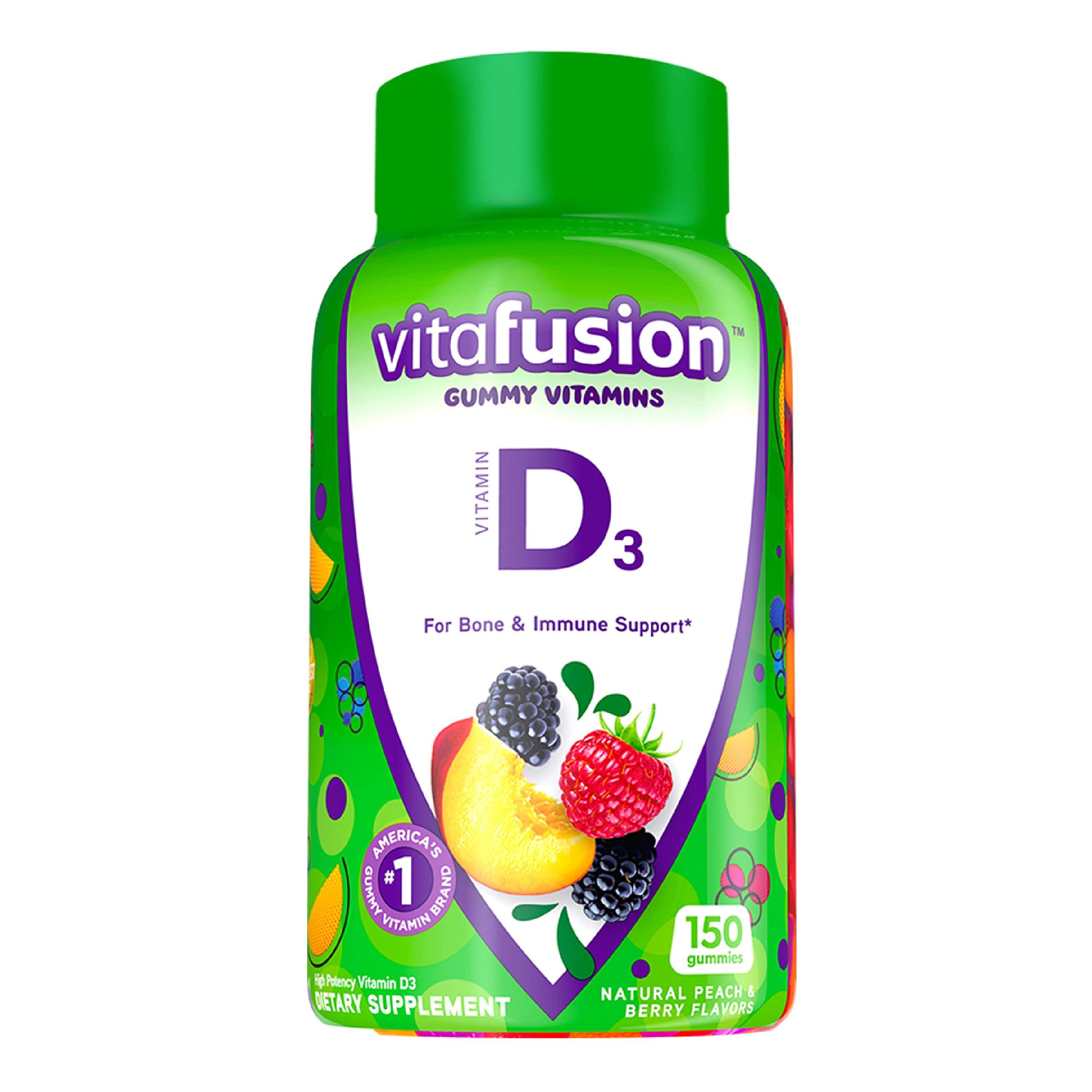 Vitafusion Vitafusion Extra Strength Vitamin B12 Gummy Vitamins for Energy Metabolism Support and Nervous System Health Support & Vitamin D3 Gummy Vitamins for Bone and Immune System Support