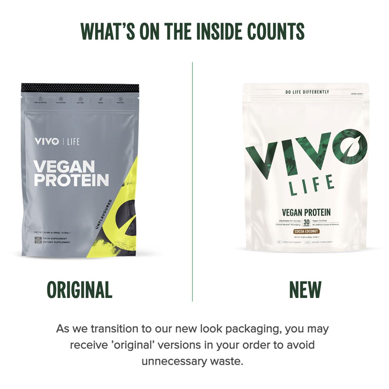 VIVO VIVO Vegan Protein Powder - 0.7 oz of Plant-Based Protein per Scoop, 30 Servings (31.7 oz) (Vanilla)