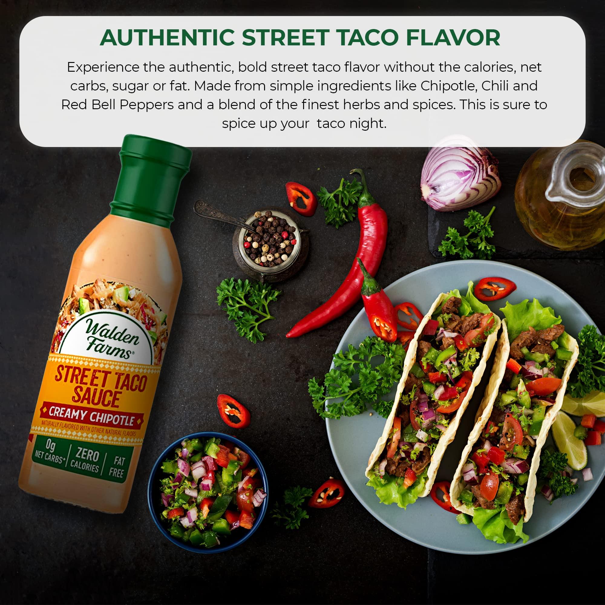 Walden Farms Walden Farms Street Taco Sauce Creamy Chipotle - Calorie-Free, Gluten-Free, Low Carb, Keto-Friendly, Sugar-Free, Smoky Chipotle Flavor, (12 oz Bottle)