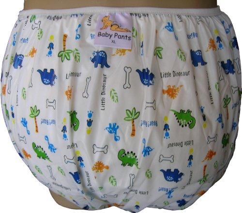 Baby Pants Baby Pants Classic Dinosaur Nursery Print Adult Pullon Plastic Pants - XLarge