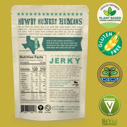 It's Jerky Y'all It's Jerky Y'all Vegan Jerky SEA SALT & PEPPER - Beyond Tender and Tasty Vegan Snacks - High Protein, Low Carb, Non-GMO, Gluten-Free, Vegetarian, Whole30 (2-Pack)