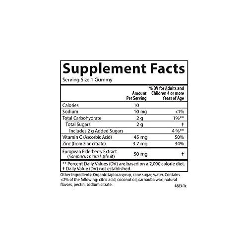 Carlson Carlson - Kid's Black Elderberry Gummies. with Vitamin C & Zinc, Immune Support, 60 Gummies