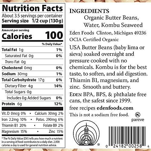 Eden Eden Organic Butter Beans, 15 oz Can