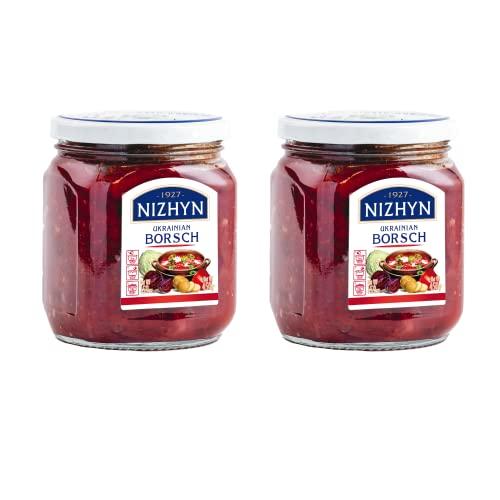 - 1927 - NEZHIN Nezhin Ukrainian Borsch, No Preservatives, and Fresh Ingredients 450g Pack of 2