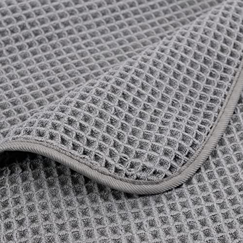 POLYTE Microfiber Quick Dry Lint Free Bath Sheet 70 x 35 in Set of 2 Gray Waffle Weave