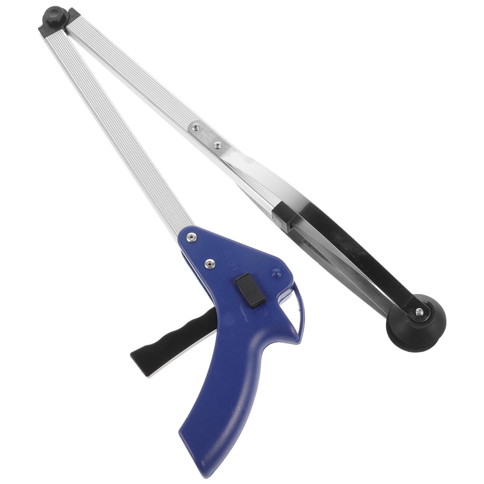 Garneck Garneck Trash Grabber Folding Trash Tongs Outdoor Fireplace Tools Trash Pick Clips Pincher Grab Tool Rubber Charcoal Handle Elder Grabber Pickup Tool