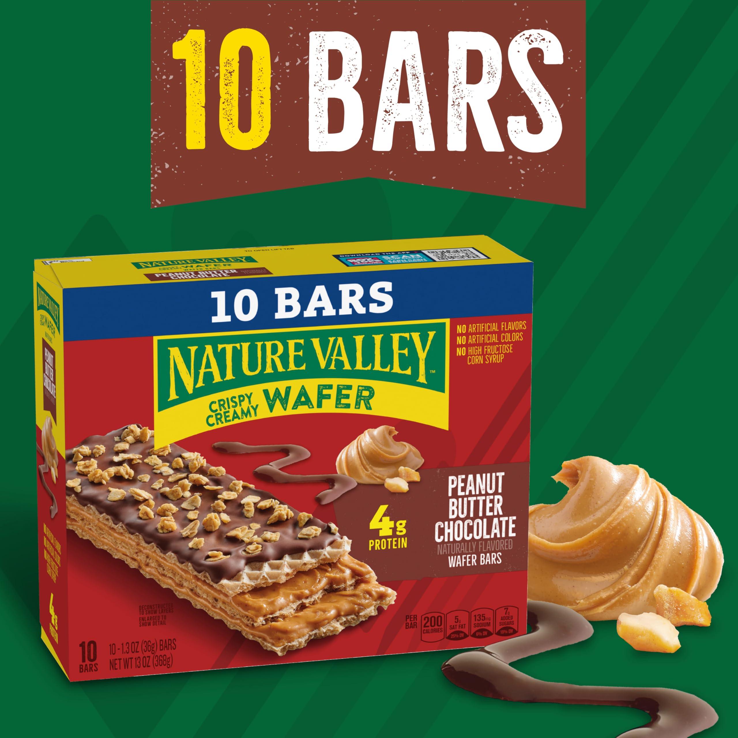 Nature Valley Nature Valley Wafer Bars, Peanut Butter Chocolate Flavored Snacks, 10 Bars, 13 OZ