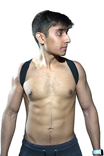 Qualild LLC Qualid Posture Corrector- Invisible Under Clothes, Men and Women, Body Fitting, One Size Fits All, High Quality, Thin and Comfortable (Black)