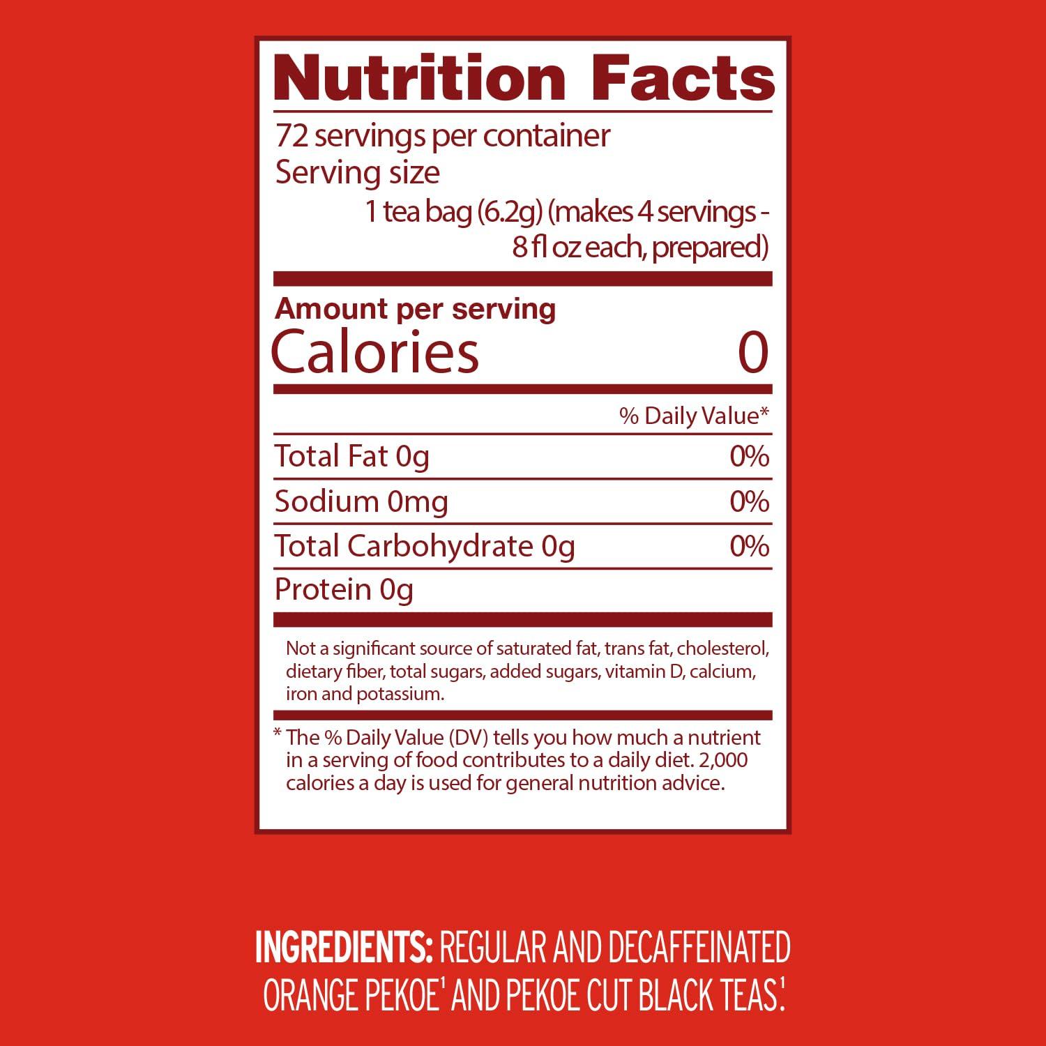 Luzianne Luzianne Unsweetened Half-Caff Iced Tea Bags, Family Size, 18ct Box (Pack of 1)