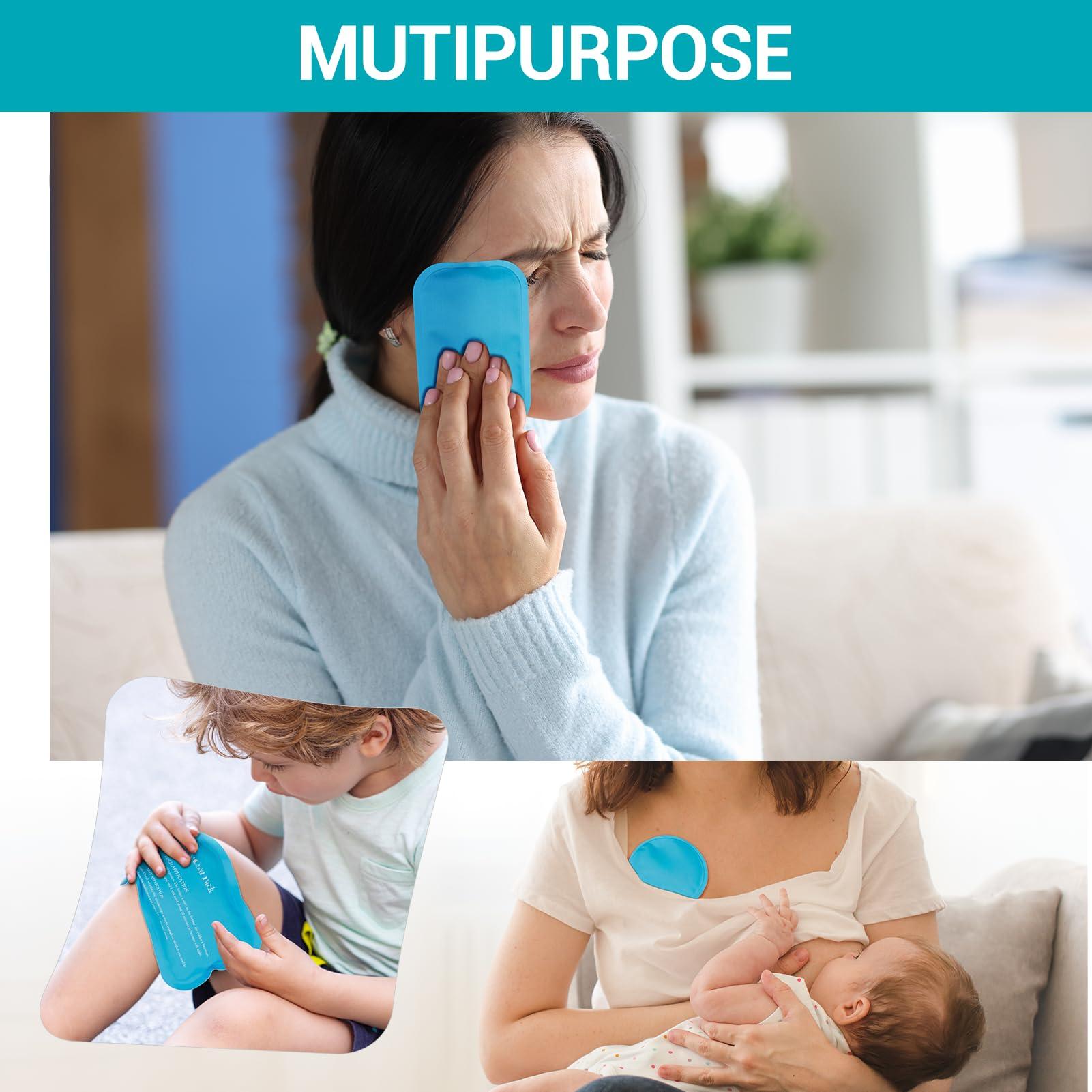 AlierGo Comfytemp Gel Ice Packs for Injuries Reusable 8 Pack, FSA HSA Approved, Hot and Cold Compress for Pain Relief, Small Ice Packs for Headaches, Wisdom Teeth,Breastfeeding, First Aid, for Kids Adults