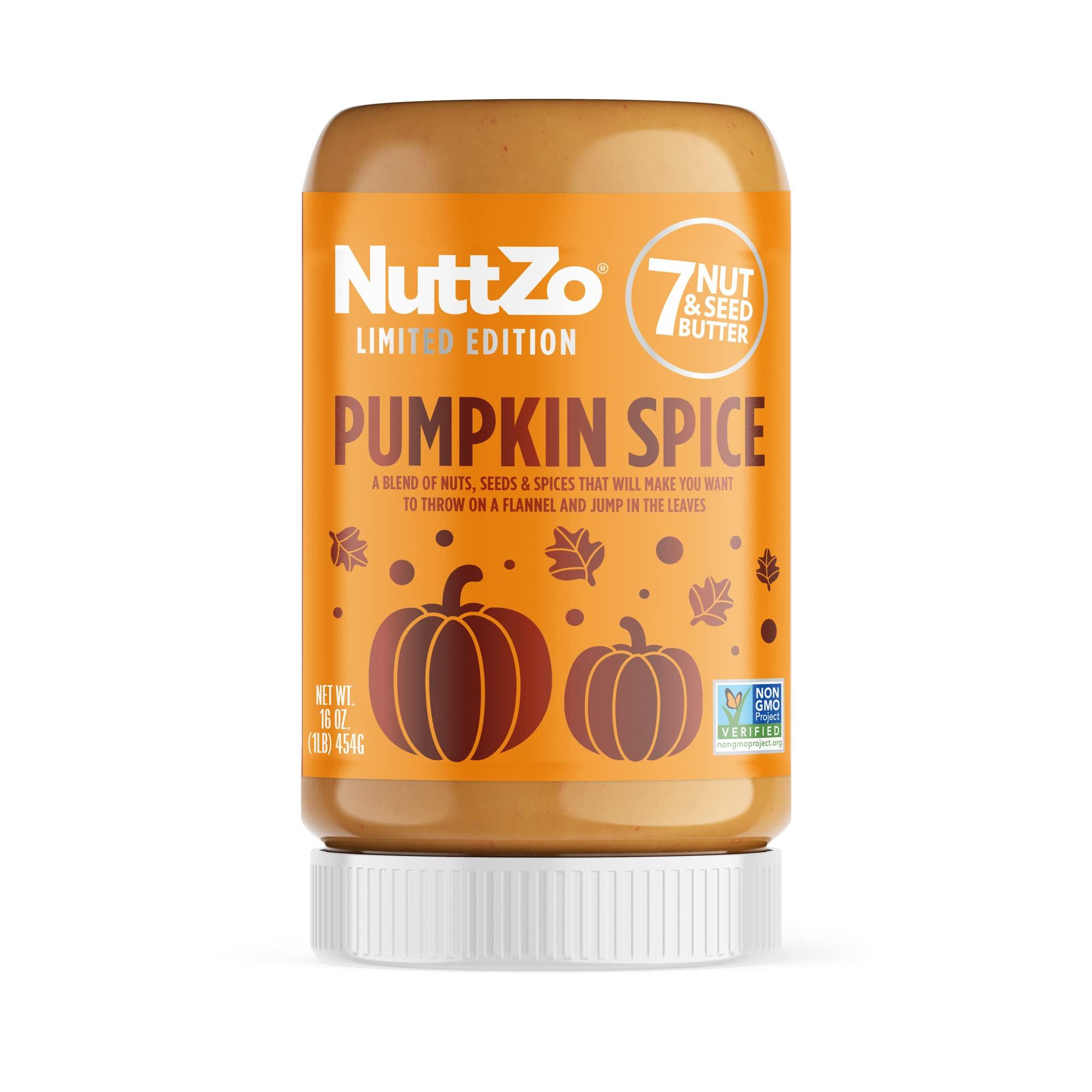 NuttZo NuttZo Special Edition Pumpkin Spice - 7 Nut and Seed Butter | cashews, almonds, Brazil nuts, flax seeds, chia seeds, pumpkin seeds & hazelnuts |5 g of Protein, 16 oz Jar